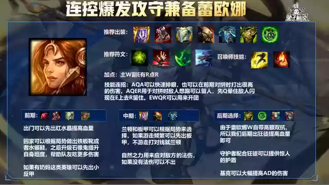 手游蕾欧娜什么阵容用(蕾欧娜输出怎么出装)插图3