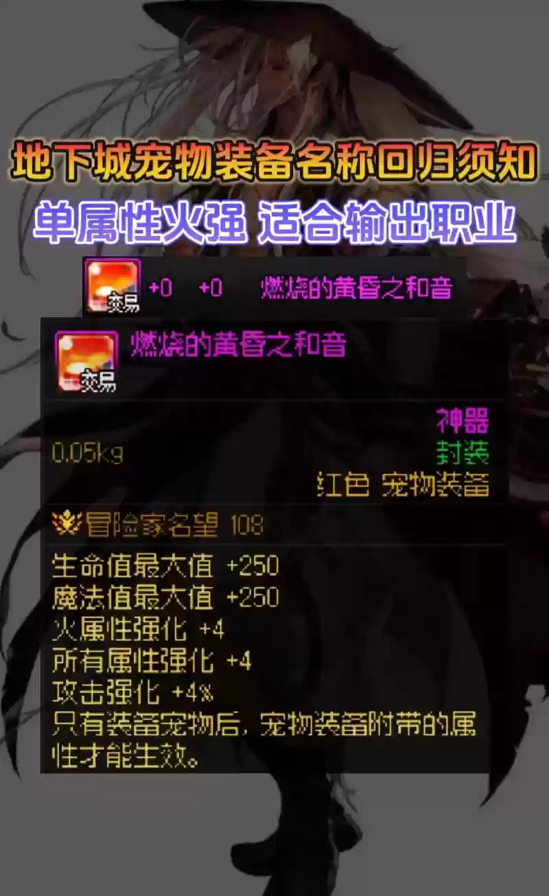 dnf剑影宠物装备选择插图