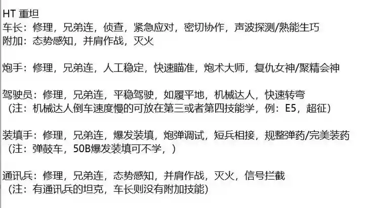 中坦车长第一技能学什么技能插图1