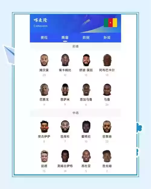 喀麦隆阵容最新_1插图1