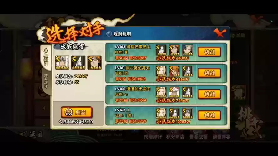 火影积分赛各阵容搭配，火影忍者积分赛最佳组合插图
