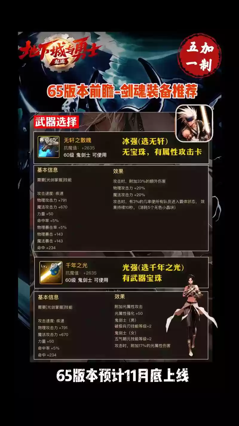 60级剑魂穿什么装备好，60版本剑魂带什么首饰插图