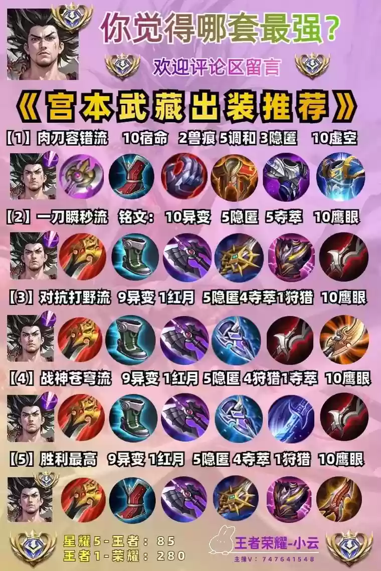 英灵宫本武藏的阵容搭配，英魂宫本武藏最强出装插图1
